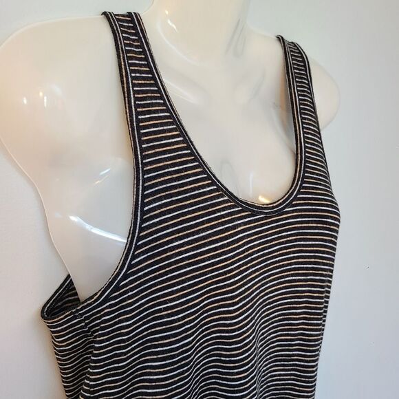 Madewell Dress Striped Sleeveless Scoop Neck Tank Top Dress Black Size Medium - Picture 7 of 12